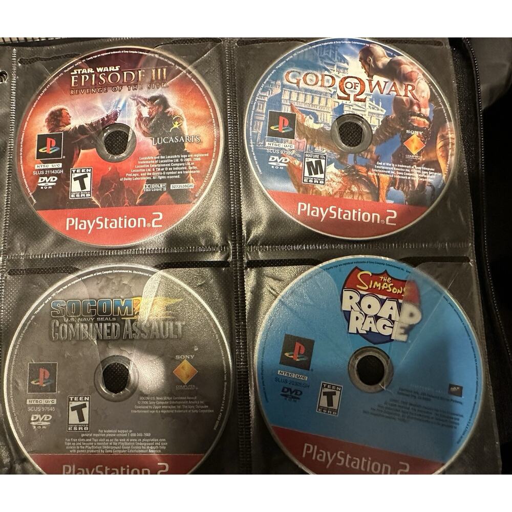 PlayStation 2 ps2 4 Games God Of War Simpson Hit & Run SOCOM Star Wars Episode 3
